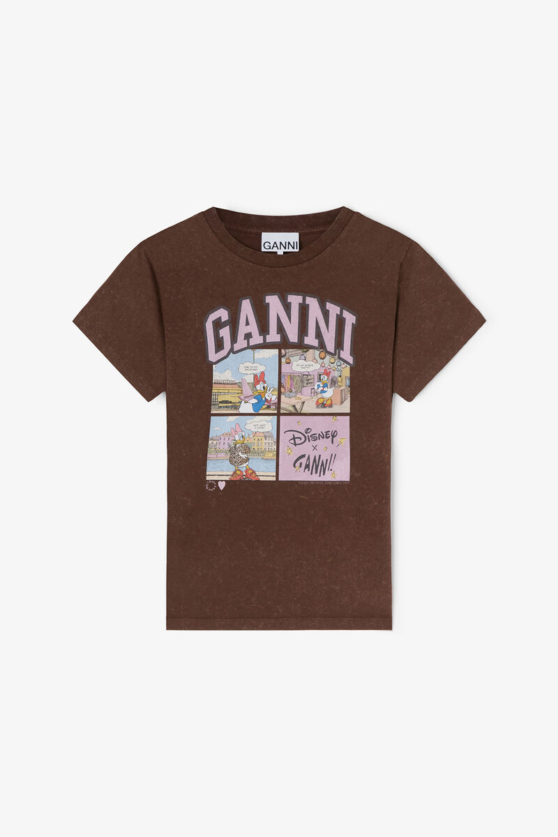 Daisy Duck Comic T-shirt, Recycled Cotton, in colour Chicory Coffee - 1 - GANNI