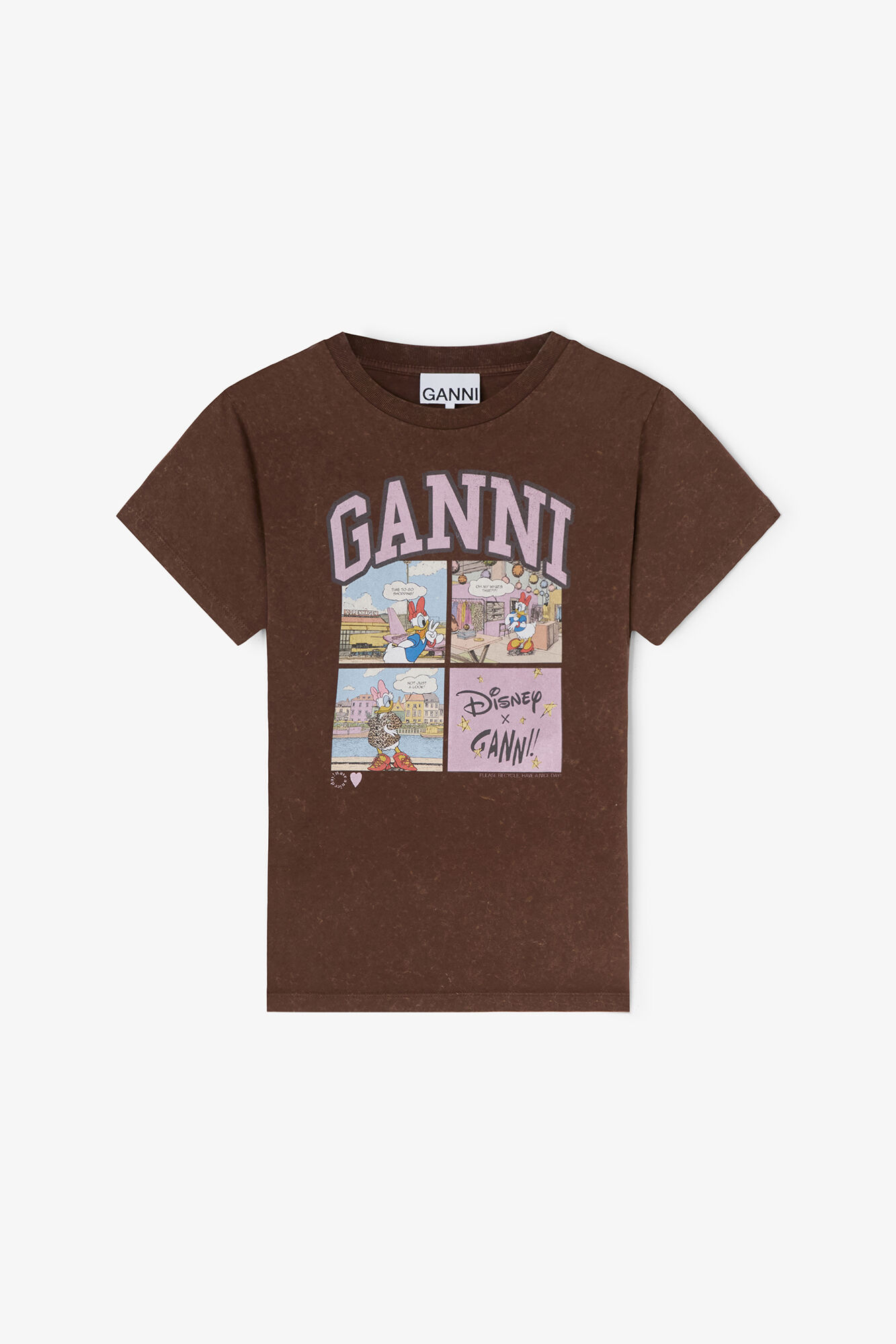 Daisy Duck Comic T-shirt, Recycled Cotton, in colour Chicory Coffee - 1 - GANNI