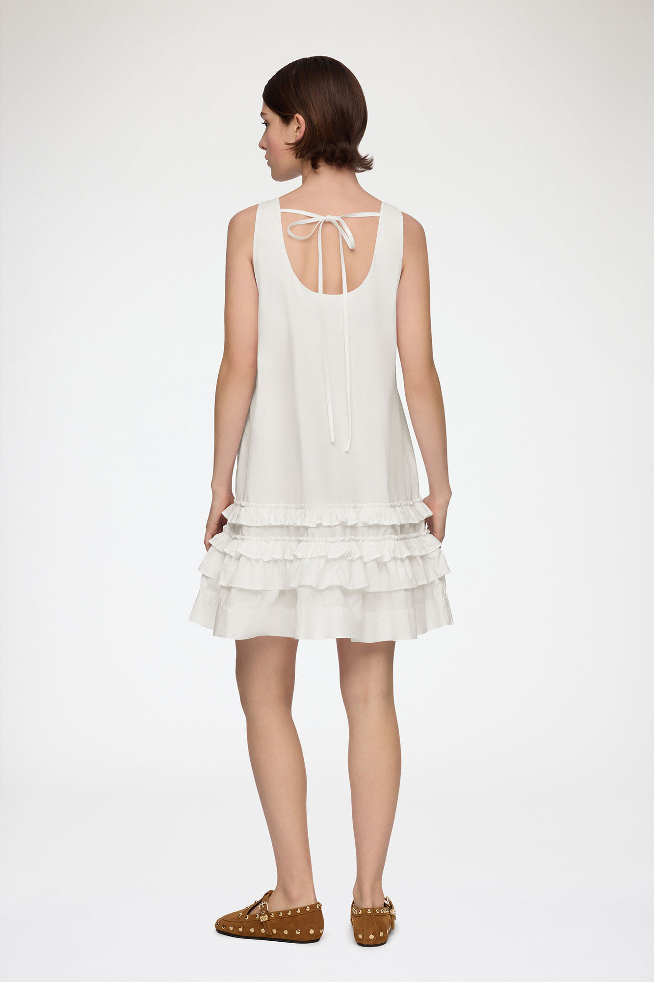 Dress in White Cotton, Organic Cotton, in colour Bright White - 2 - GANNI