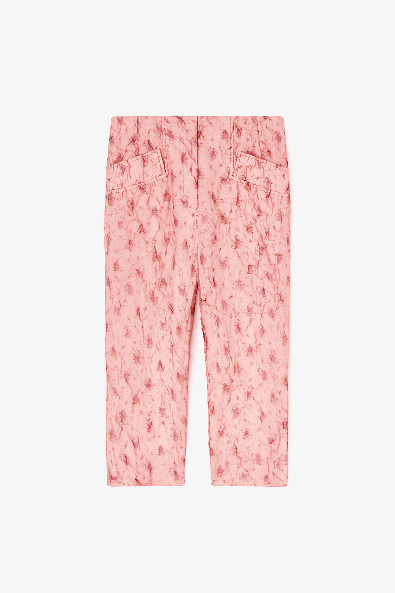 Capri Trousers in Shibori Organza, Recycled Polyester, in colour Lantana - 1 - GANNI