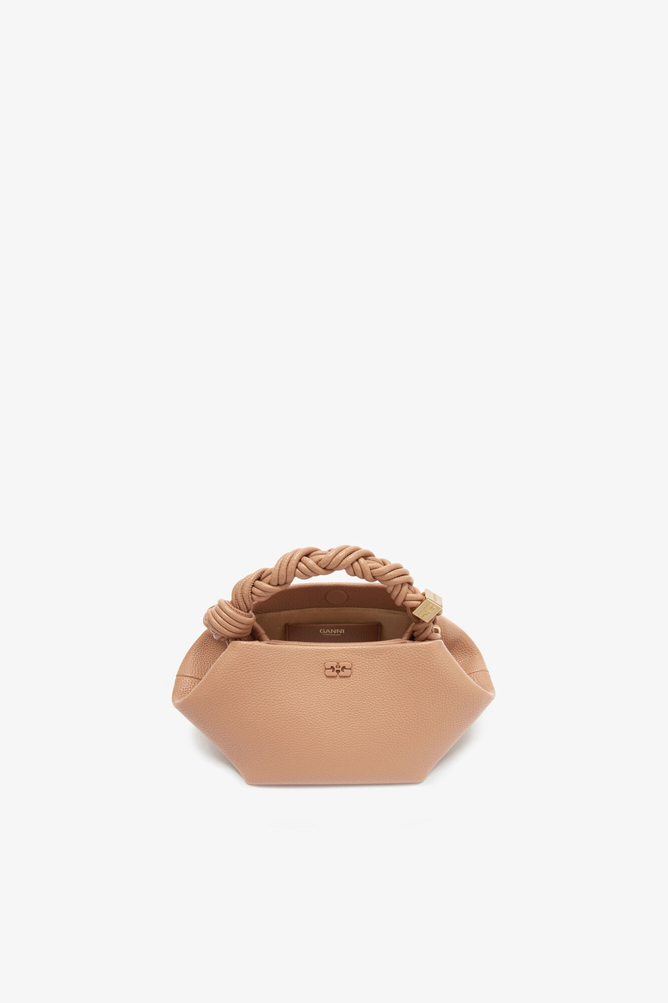 Small Bou Bag in Brown, Polyurethane, in colour Tawny Birch - 3 - GANNI