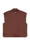100% Hemp shirt with beaded fringes, Hemp, in colour Root Beer - 2 - GANNI