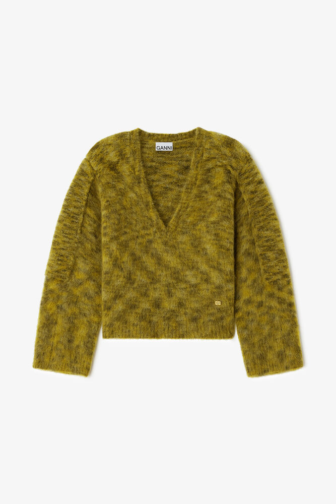 Jumper in Brushed Mohair, Military Olive