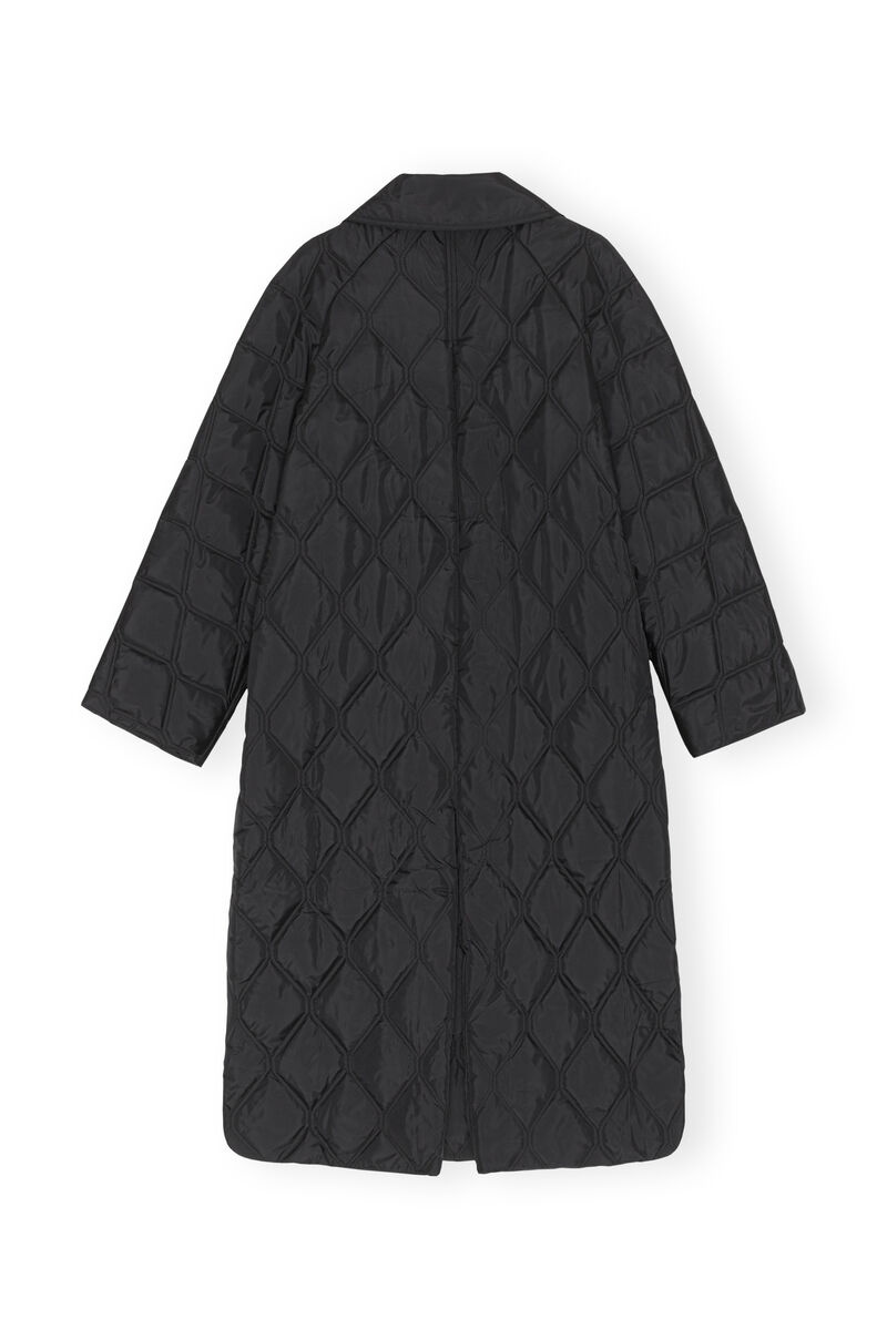 Ripstop Quilt Coat, Recycled Polyester, in colour Black - 2 - GANNI