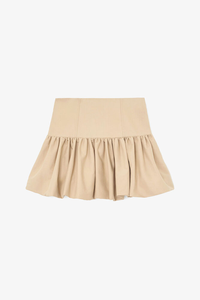 Skirt in Beige Cotton, Warm Sand