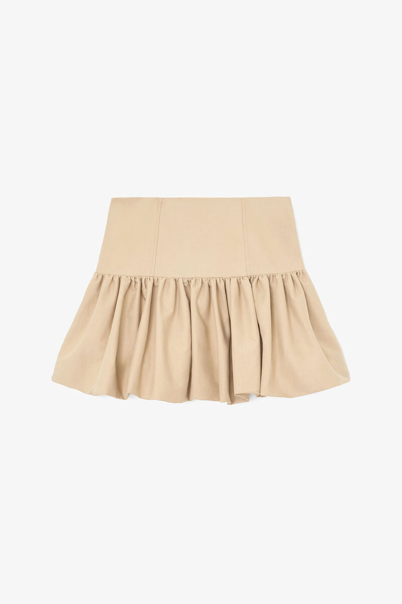 Skirt in Beige Cotton, Organic Cotton, in colour Warm Sand - 1 - GANNI