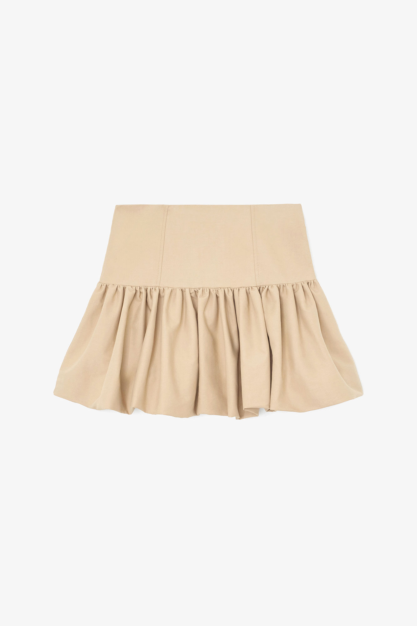 Skirt in Beige Cotton, Organic Cotton, in colour Warm Sand - 1 - GANNI