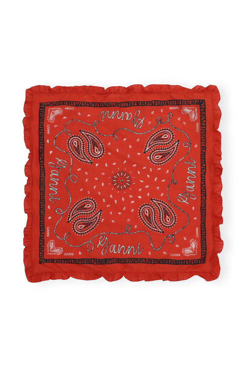 Bandana, Cotton, in colour Paprika - 2 - GANNI