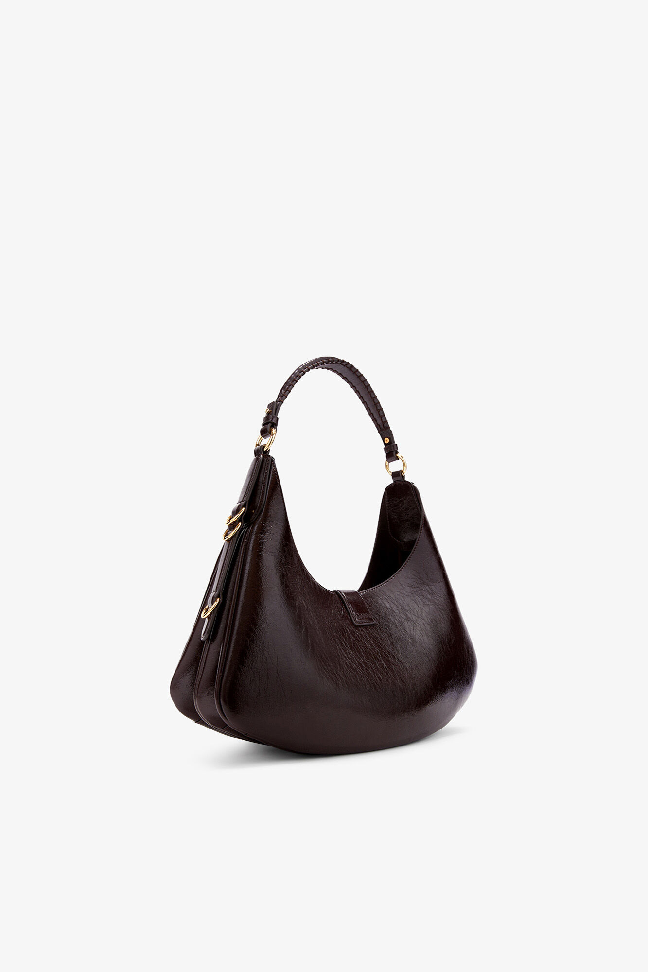 Small Kat Bag Shine in Brown, Polyester, in colour Demitasse - 2 - GANNI