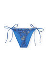 String Bikini Bottom, Elastane, in colour Sea Treasure Cloisonne - 1 - GANNI
