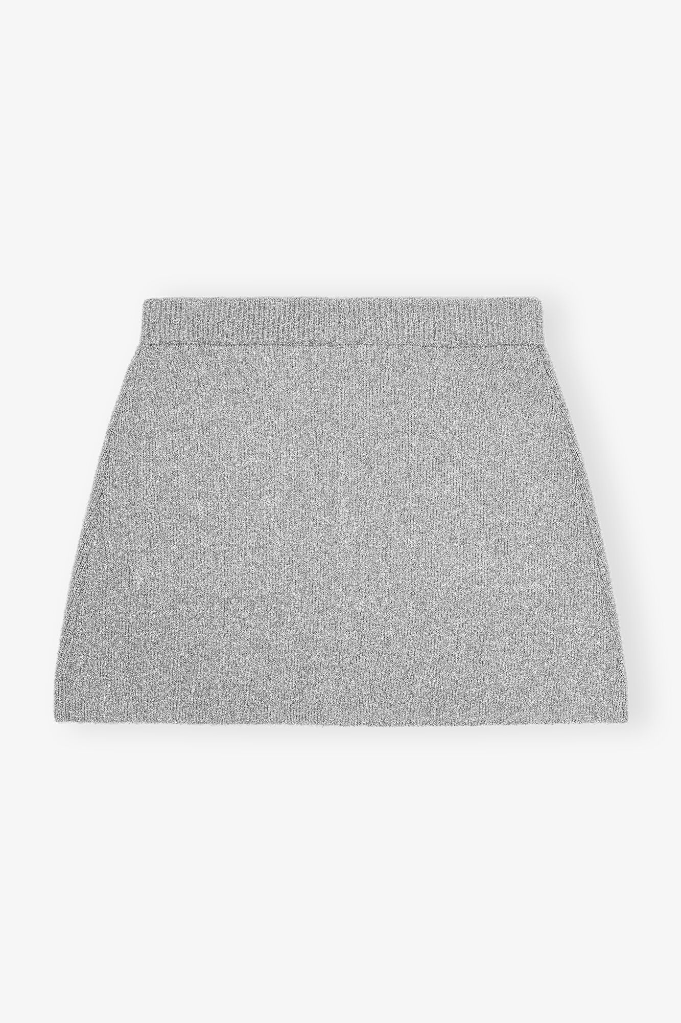 Silver Sparkle Mini Skirt, Metallic fiber, in colour Silver - 2 - GANNI