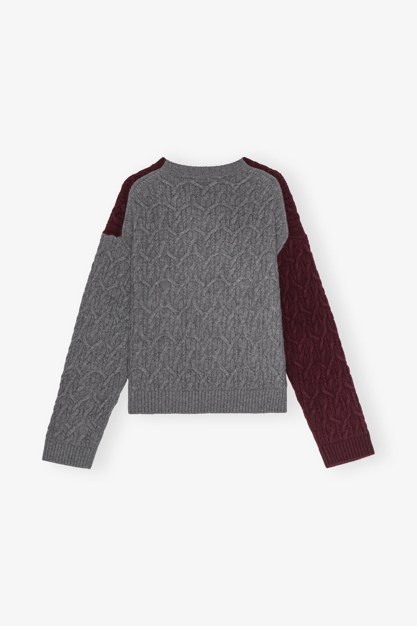 Wool Cashmere Cable Knit Jumper, Cashmere, in colour Port Royale - 2 - GANNI