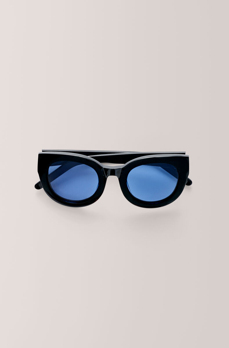 Fay solbriller, in colour Black/Sterling Blue - 1 - GANNI