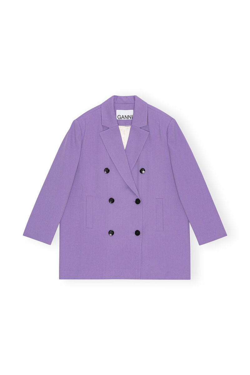 Purple Light Oversize Blazer, Elastane, in colour Purple Haze - 1 - GANNI