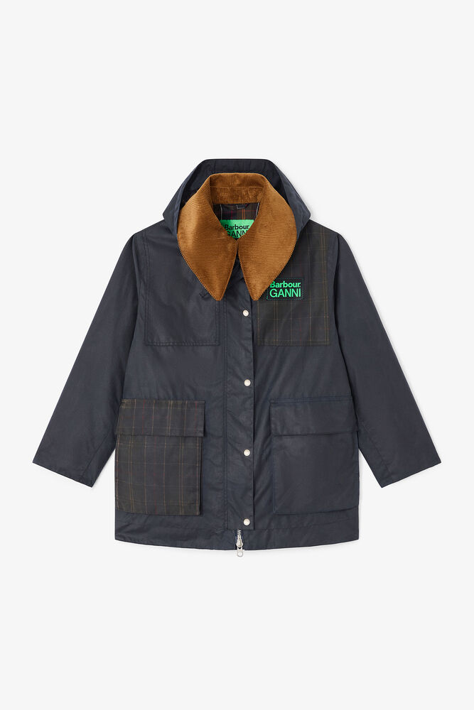 Waxed Jacket in Blue, Sky Captain