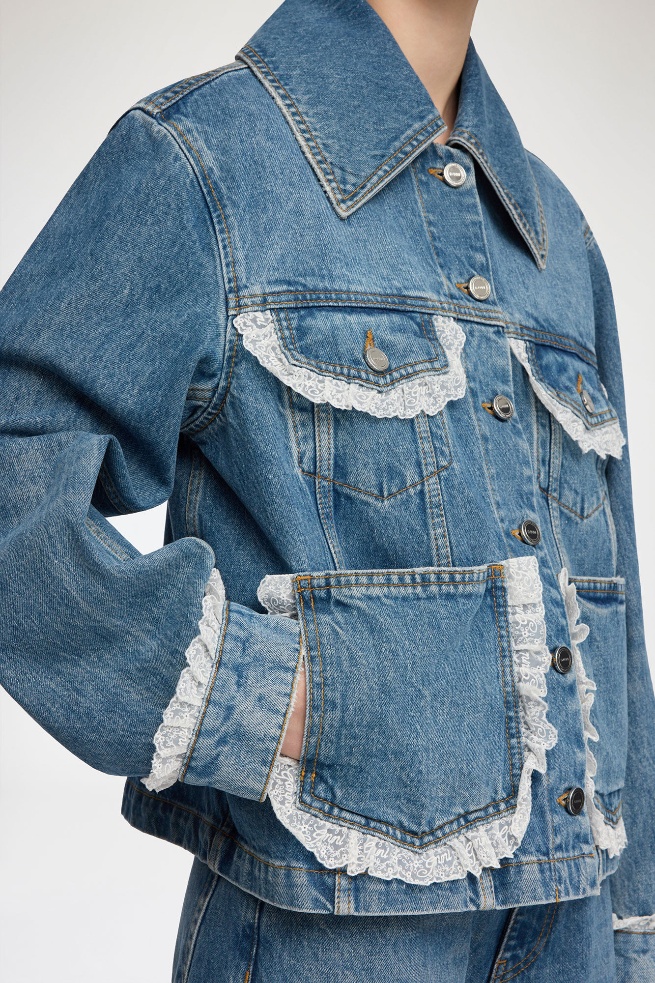 Jacket in Rigid Denim | GANNI US