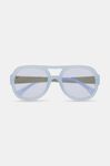 Biodegradable Acetate Chunky Retro Aviator Sunglasses, Biodegradable Acetate, in colour Heather - 1 - GANNI