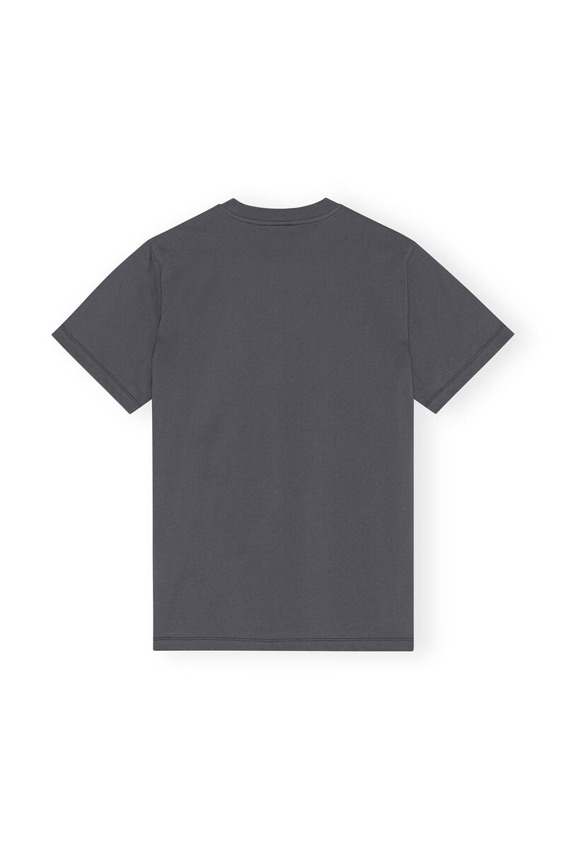 Relaxed Ganni T-shirt, Cotton, in colour Volcanic Ash - 2 - GANNI