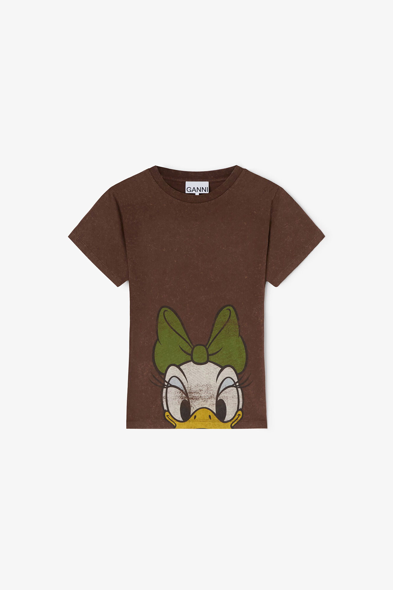 Daisy Duck Brown Baby Fit T-shirt, Recycled Cotton, in colour Chicory Coffee - 1 - GANNI
