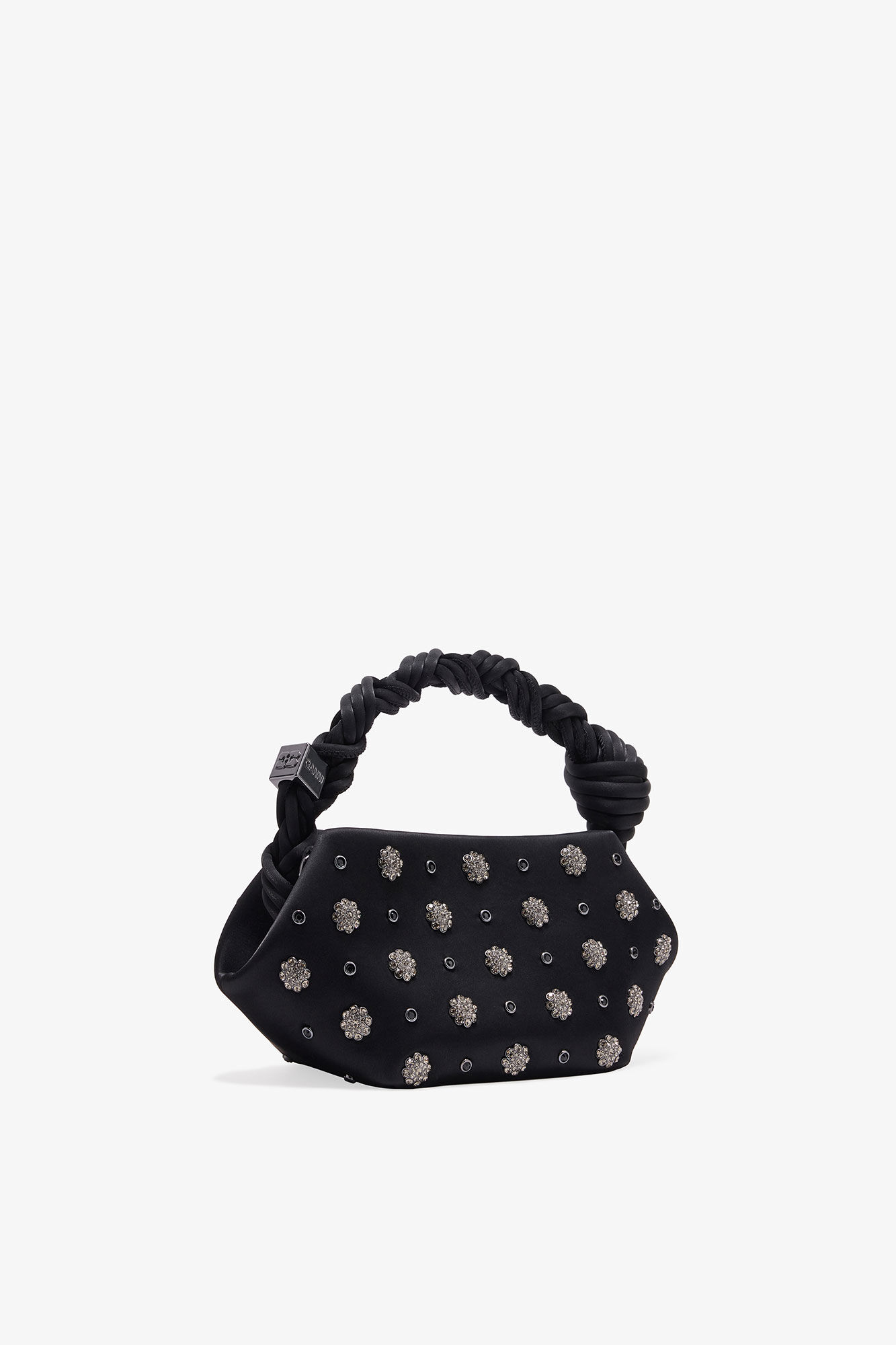 Svart mini GANNI Bou-veske med diamantmønster, Polyester, in colour Black - 2 - GANNI