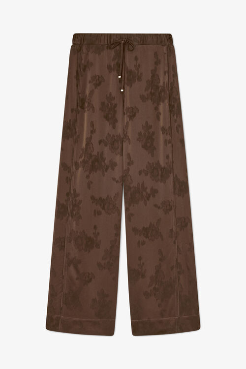 Trousers in Brown Satin, Demitasse