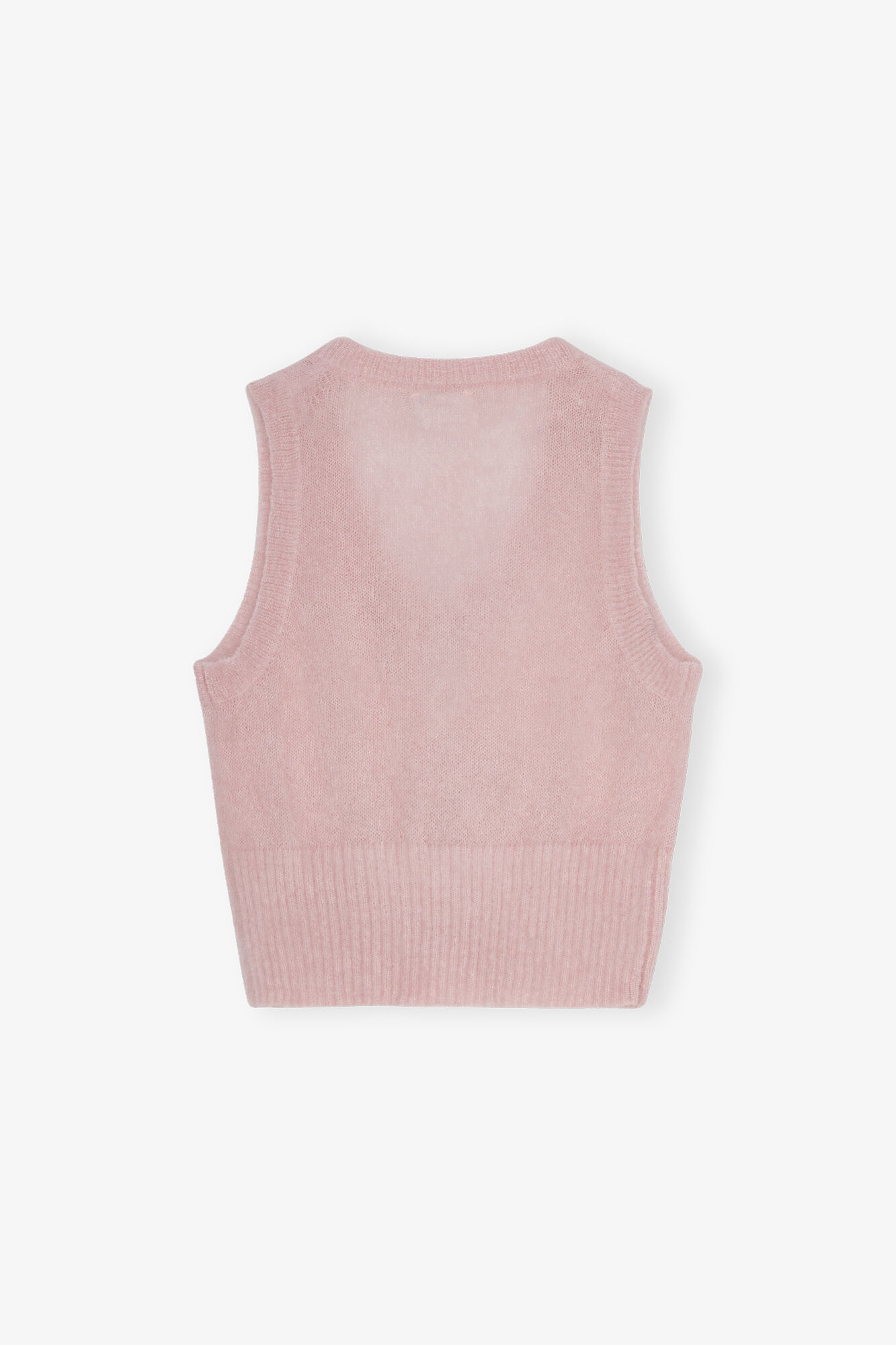 Pink Tie String Vest, Merino Wool, in colour Lilac Sachet - 2 - GANNI