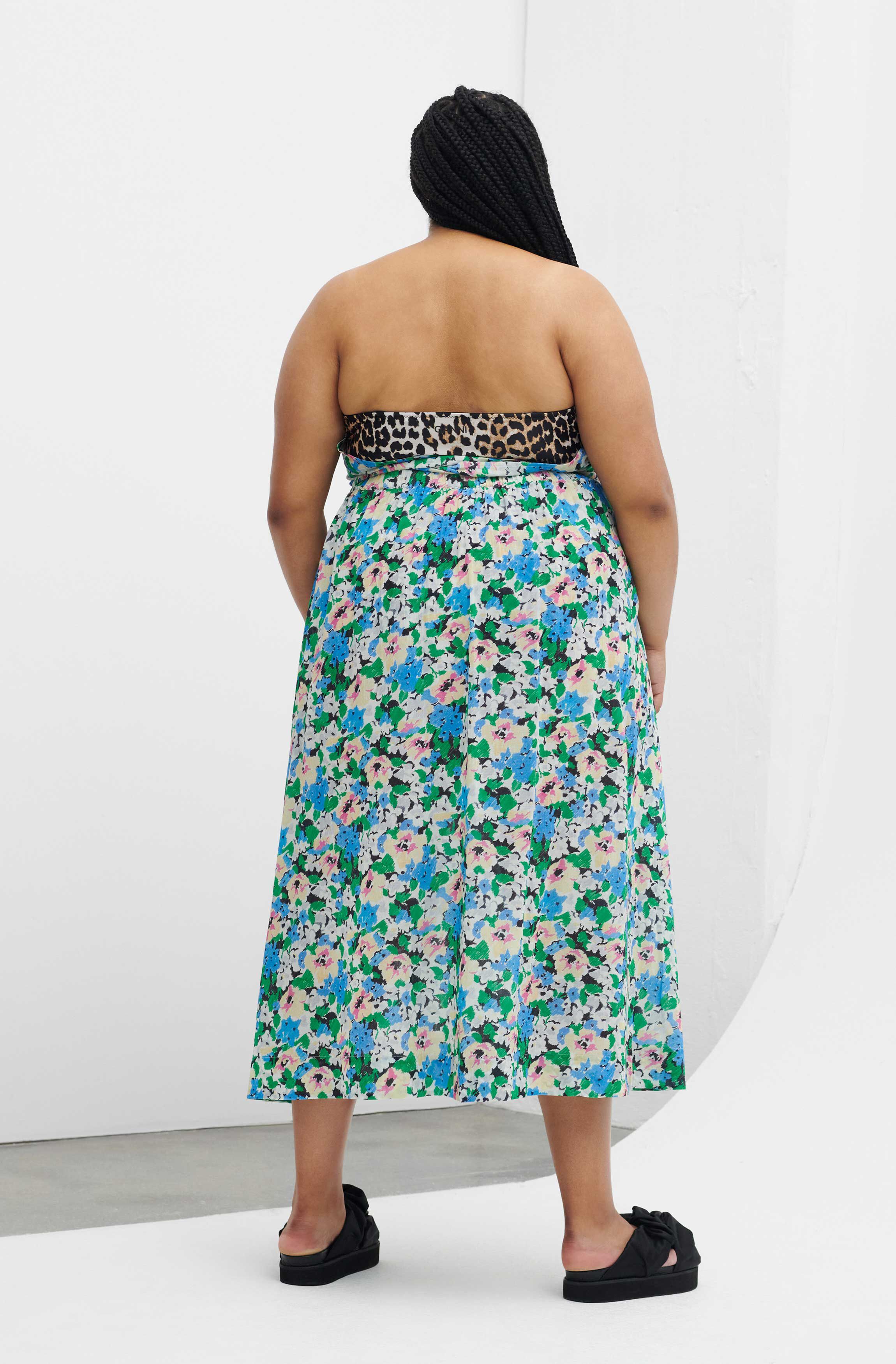 Floral Azure Blue Light Cotton Light 