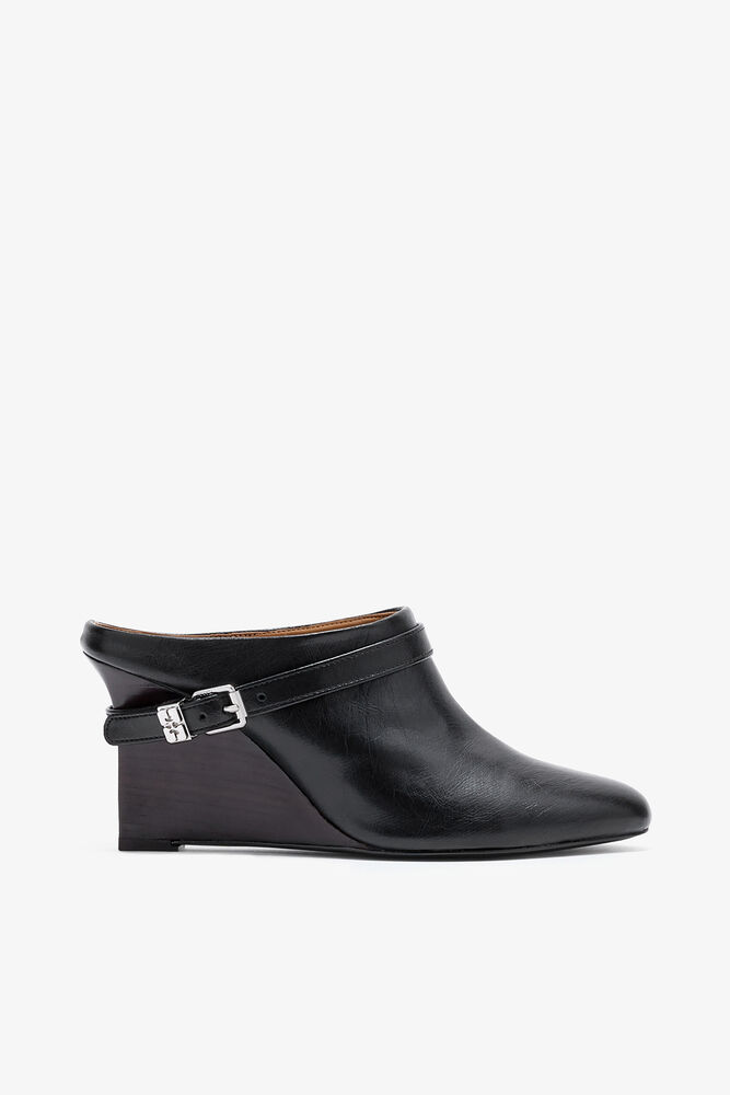 Schmale Kat-Pantoletten in Schwarz, Black