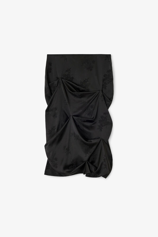 Black Draped Skirt, Black