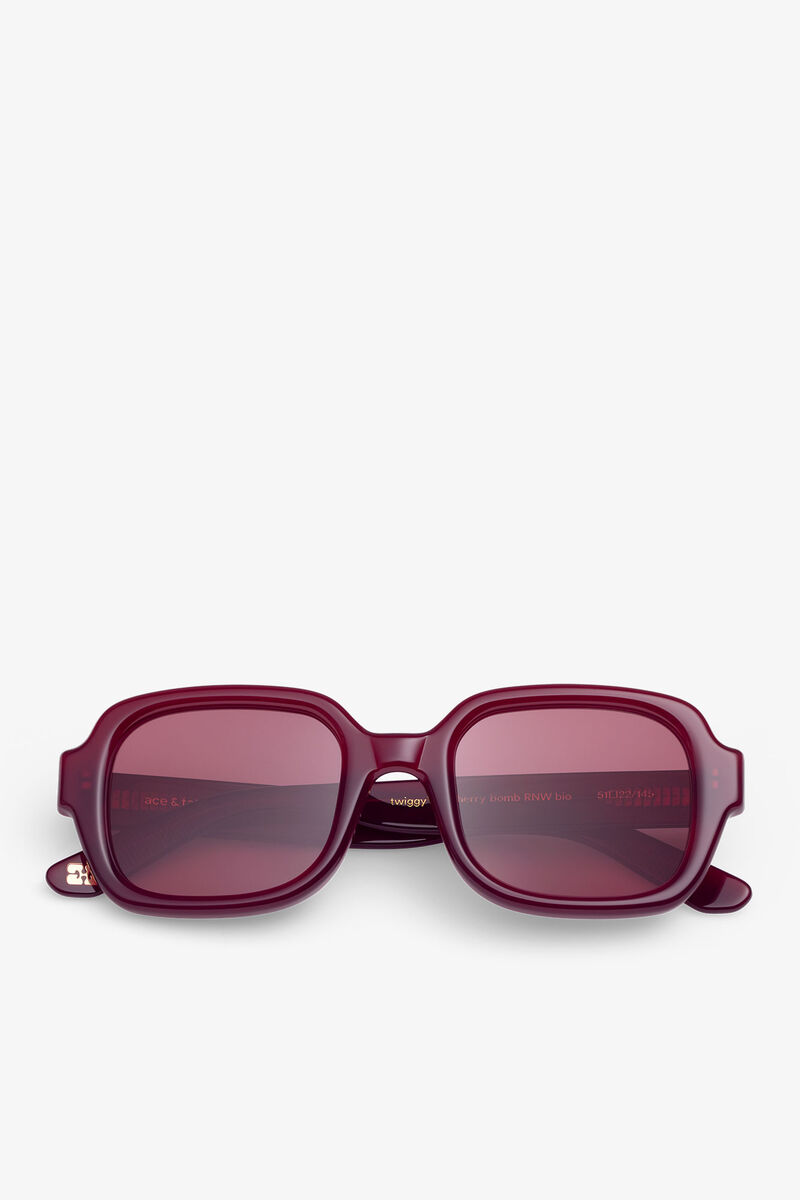 GANNI x Ace & Tate Port Royale Twiggy Sunglasses, Acetate, in colour Port Royale - 1 - GANNI