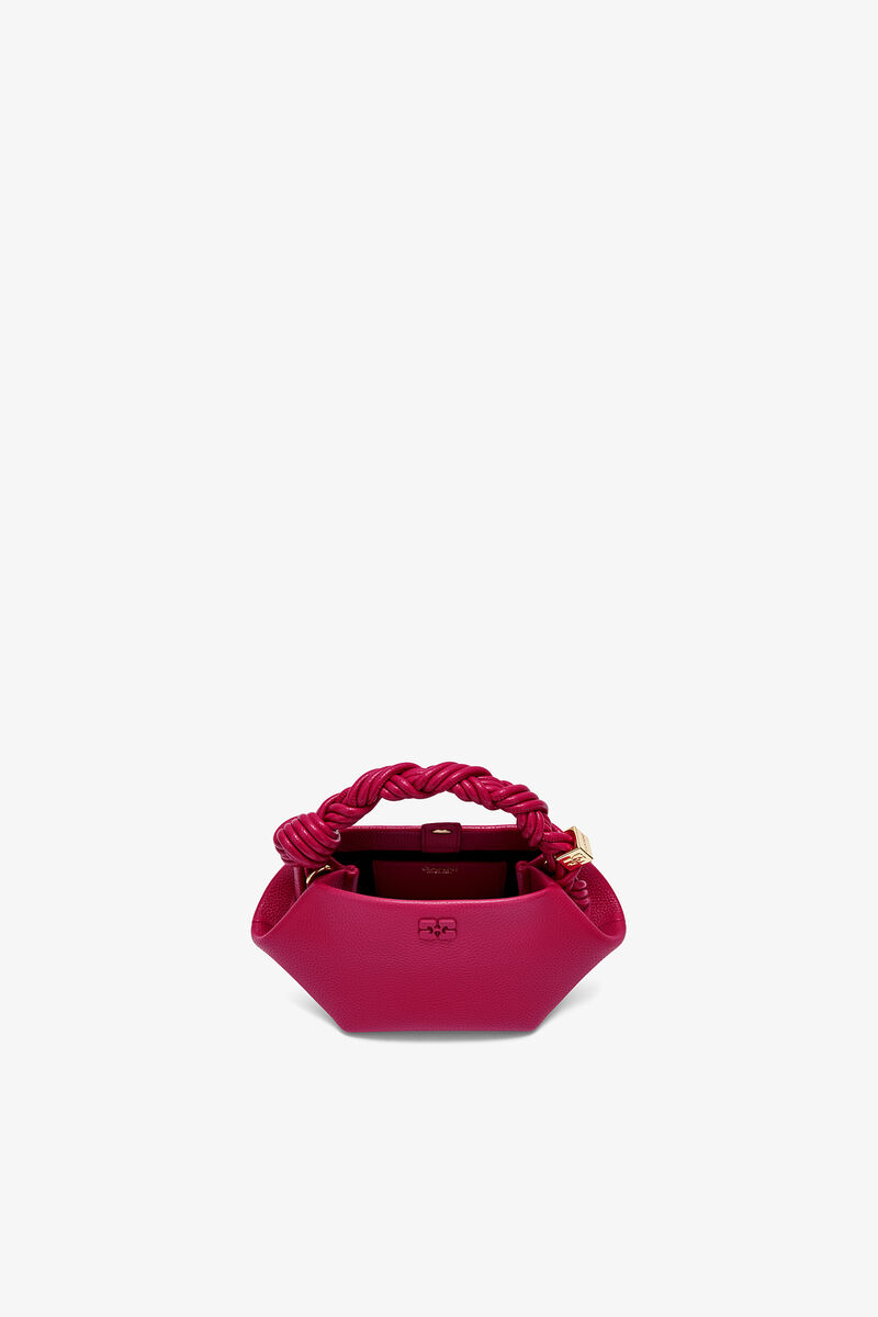 Mini Bou Bag（グレインレッド）, Recycled Polyester, in colour Persian Red - 3 - GANNI
