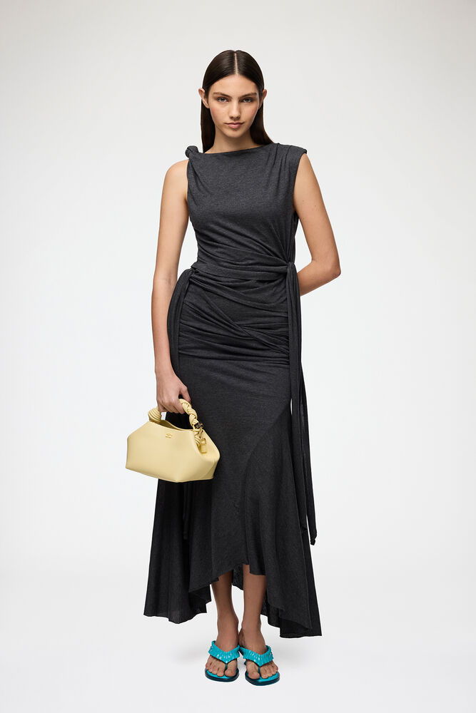 Long Skirt in Grey Jersey, Phantom
