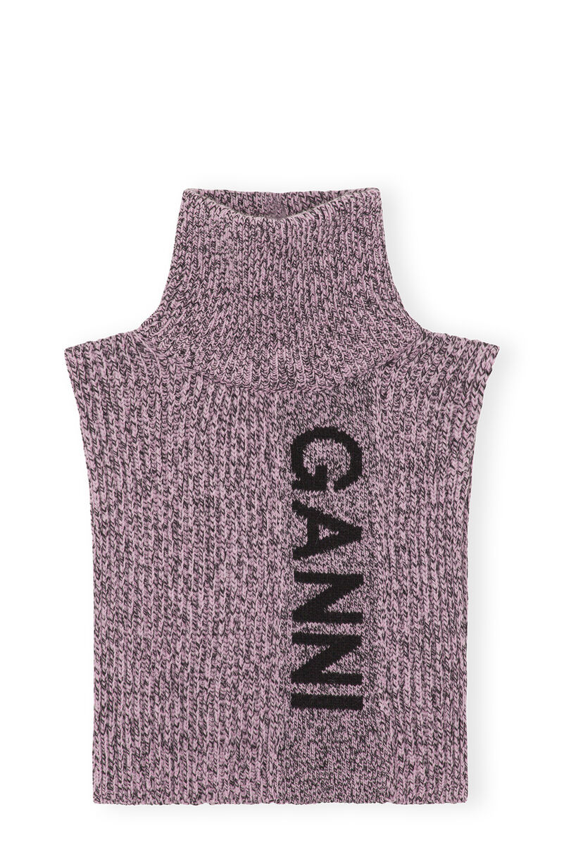 Structured Rib Knit Bib, Recycled Polyamide, in colour Lilac Sachet - 1 - GANNI