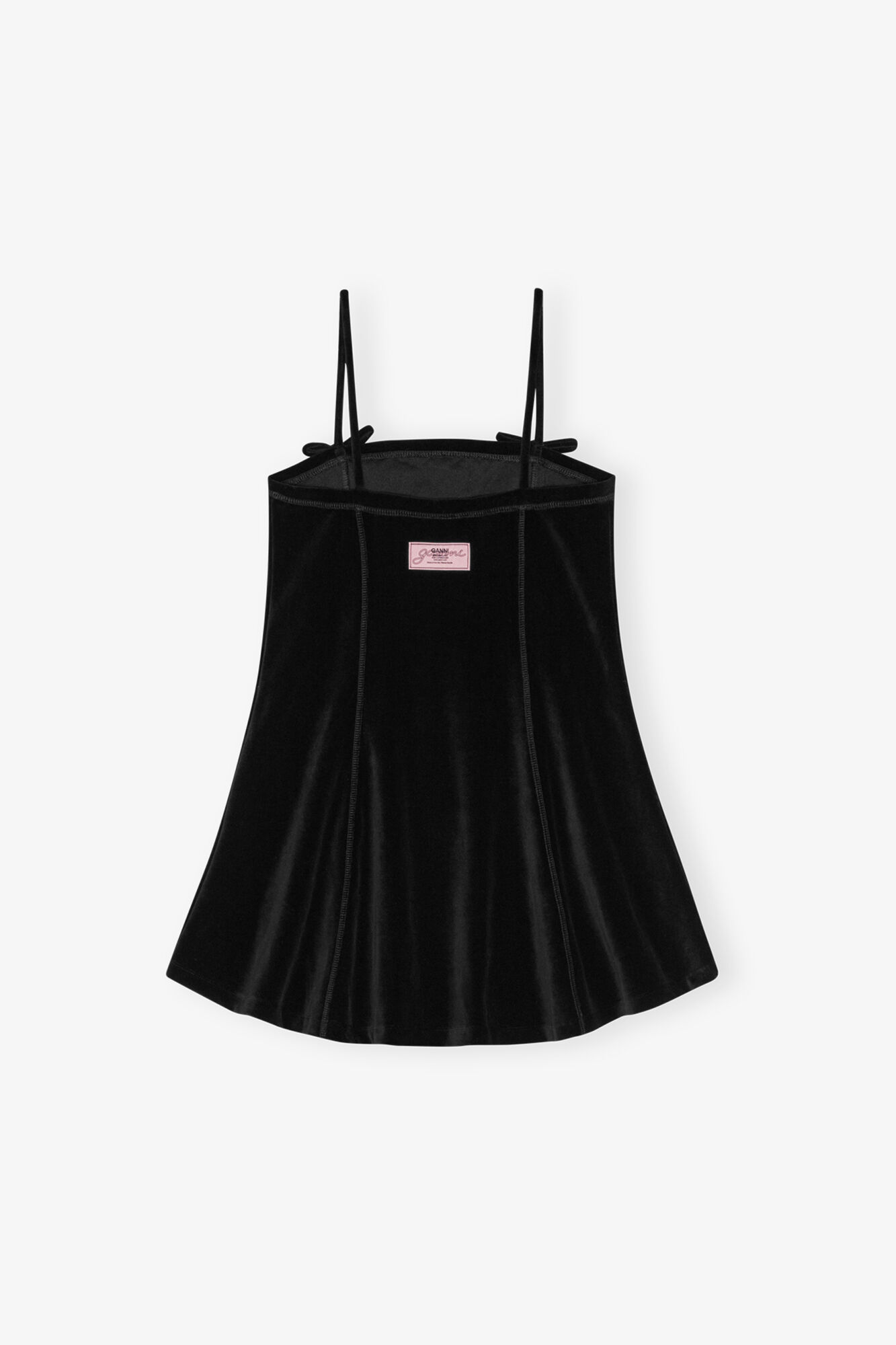 Velour Mini Dress, Organic Cotton, in colour Black - 2 - GANNI
