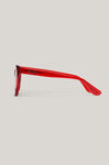 Biodegradable Acetate Cat Eye Sunglasses, in colour High Risk Red - 2 - GANNI