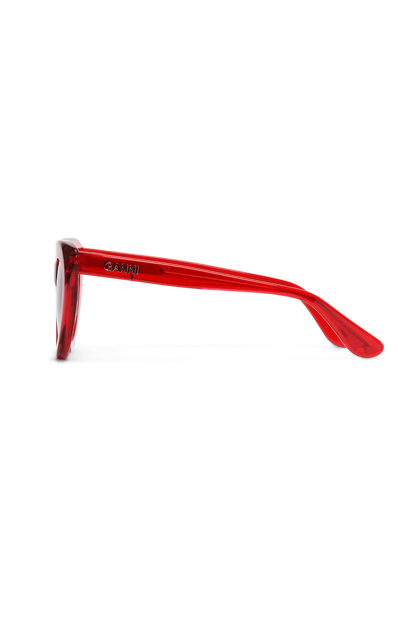 Biodegradable Acetate Cat Eye Sunglasses, in colour High Risk Red - 2 - GANNI