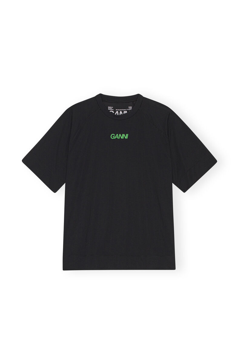 Active-Netz-T-Shirt, Elastane, in colour Black - 1 - GANNI