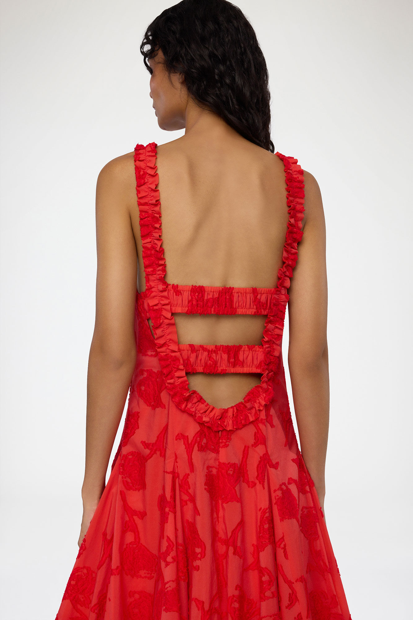 Dress in Red Fil Coupe | GANNI US