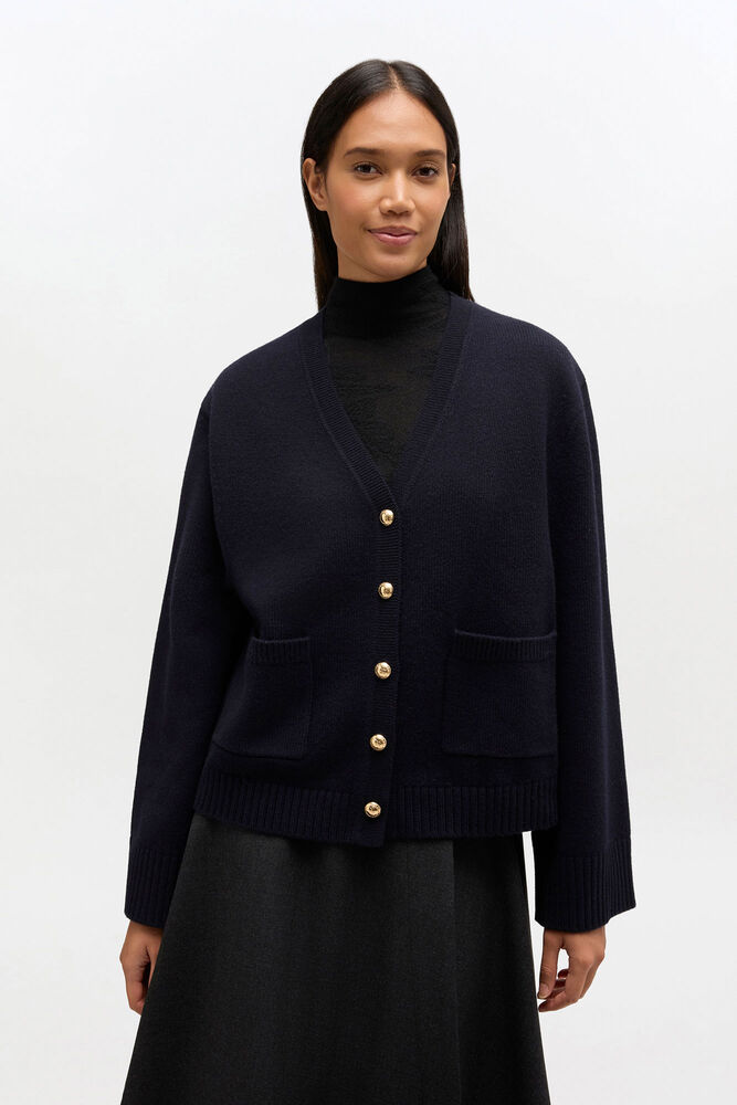 Classic Wool Cardigan, Sky Captain