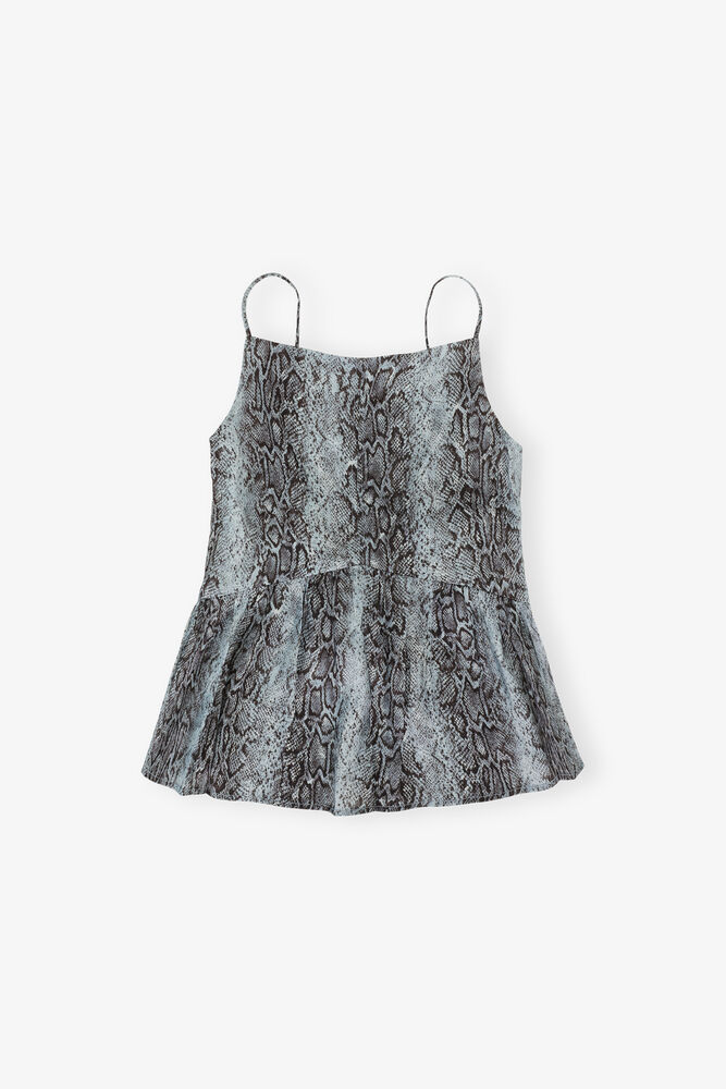 Blue Snake Print topp, Celestial Blue