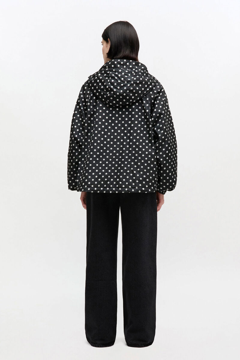 Printed Nylon Jacket, in colour Black - 2 - GANNI