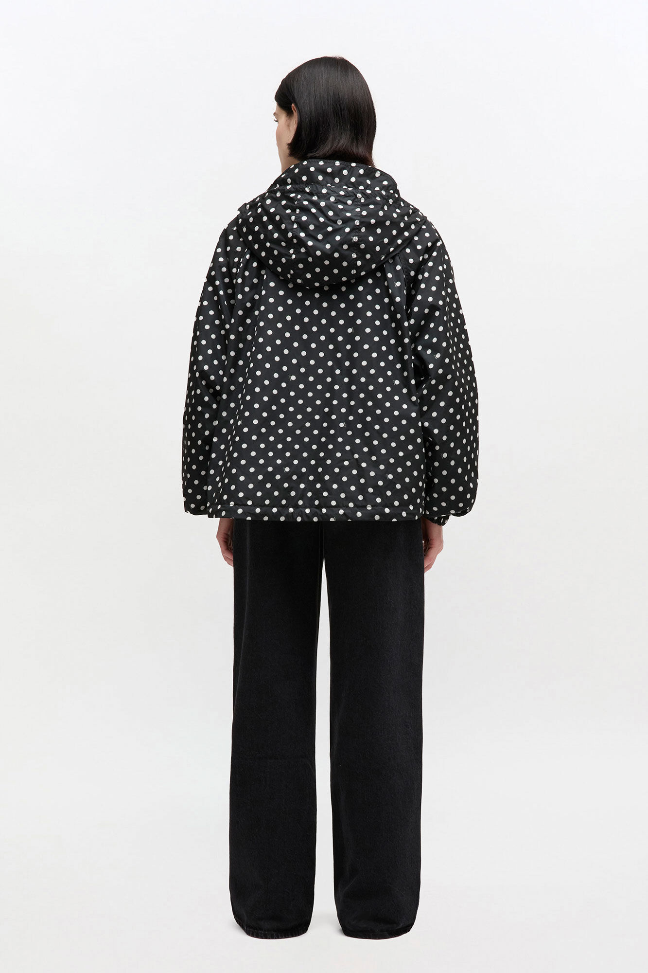 Printed Nylon Jacket, in colour Black - 2 - GANNI