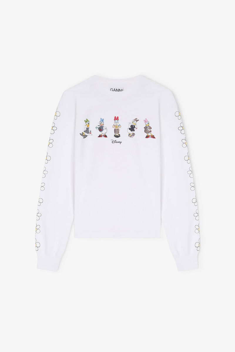 GANNI x Disney Daisy Duck White Sweatshirt, in colour Bright White - 1 - GANNI