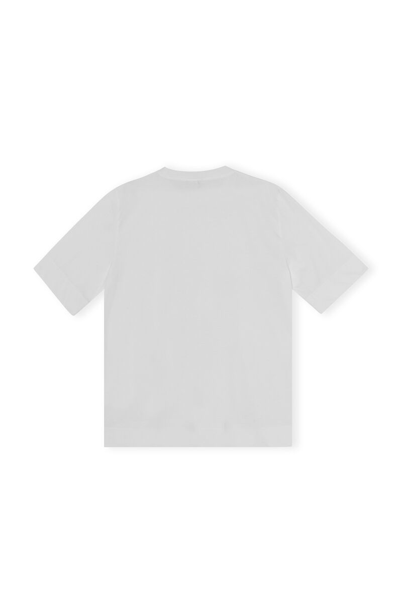 Avslappnad t-shirt med logga, Cotton, in colour White - 2 - GANNI