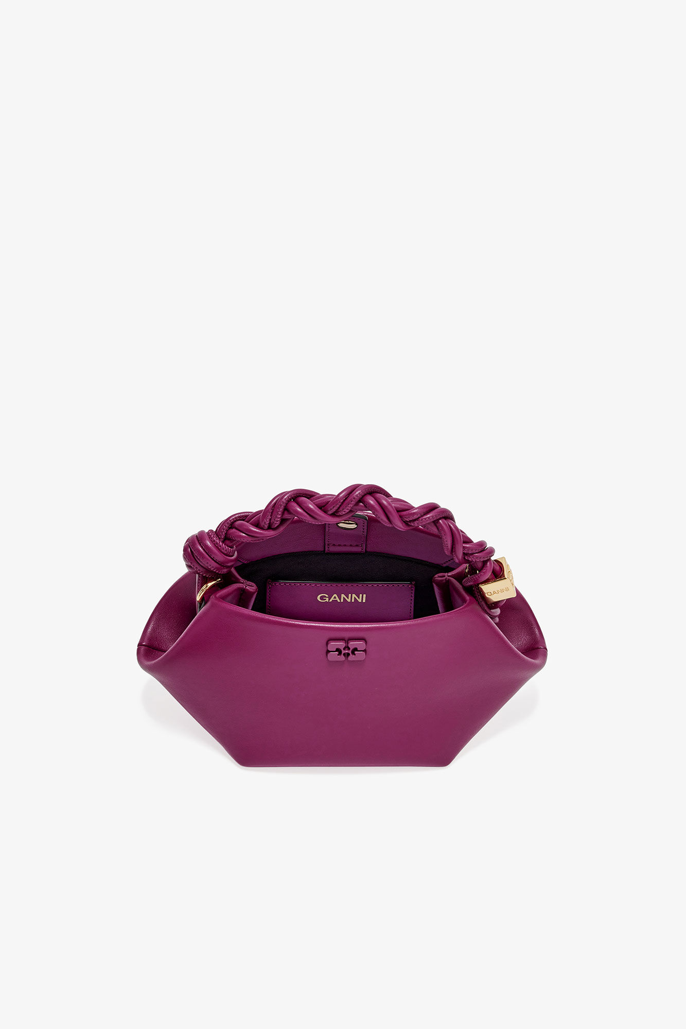 Purple Mini GANNI Bou Bag, Polyester, in colour Boysenberry - 3 - GANNI
