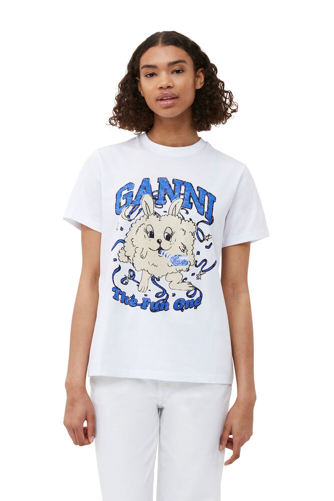 Relaxed Fun Bunny T-shirt, Bright White