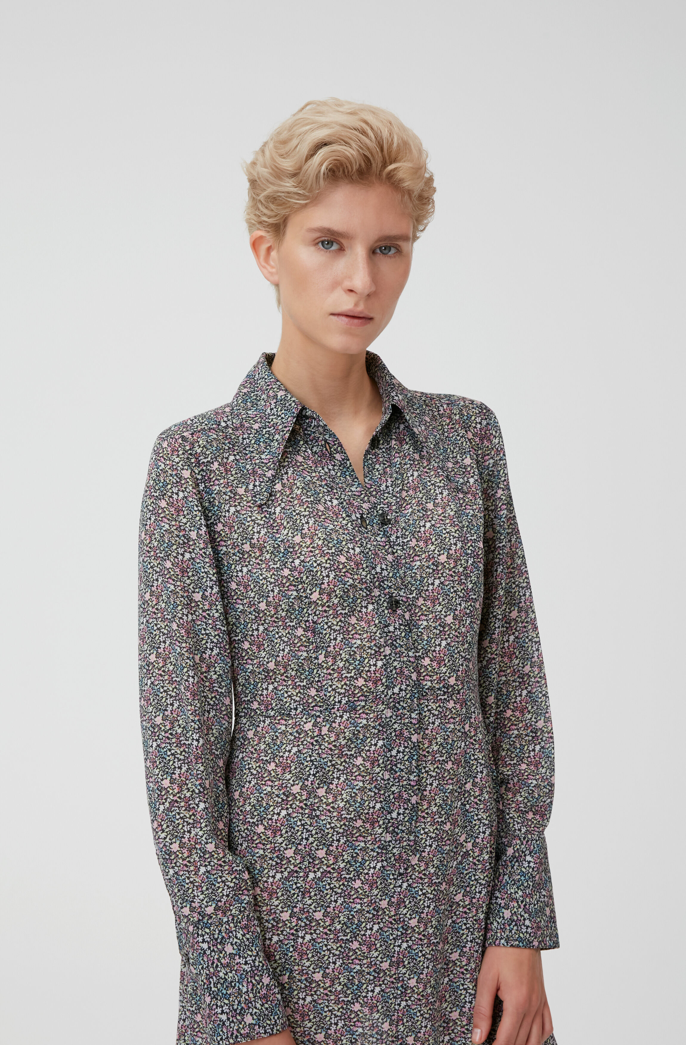 Half Placket Fitted Shirt Dress | GANNI 