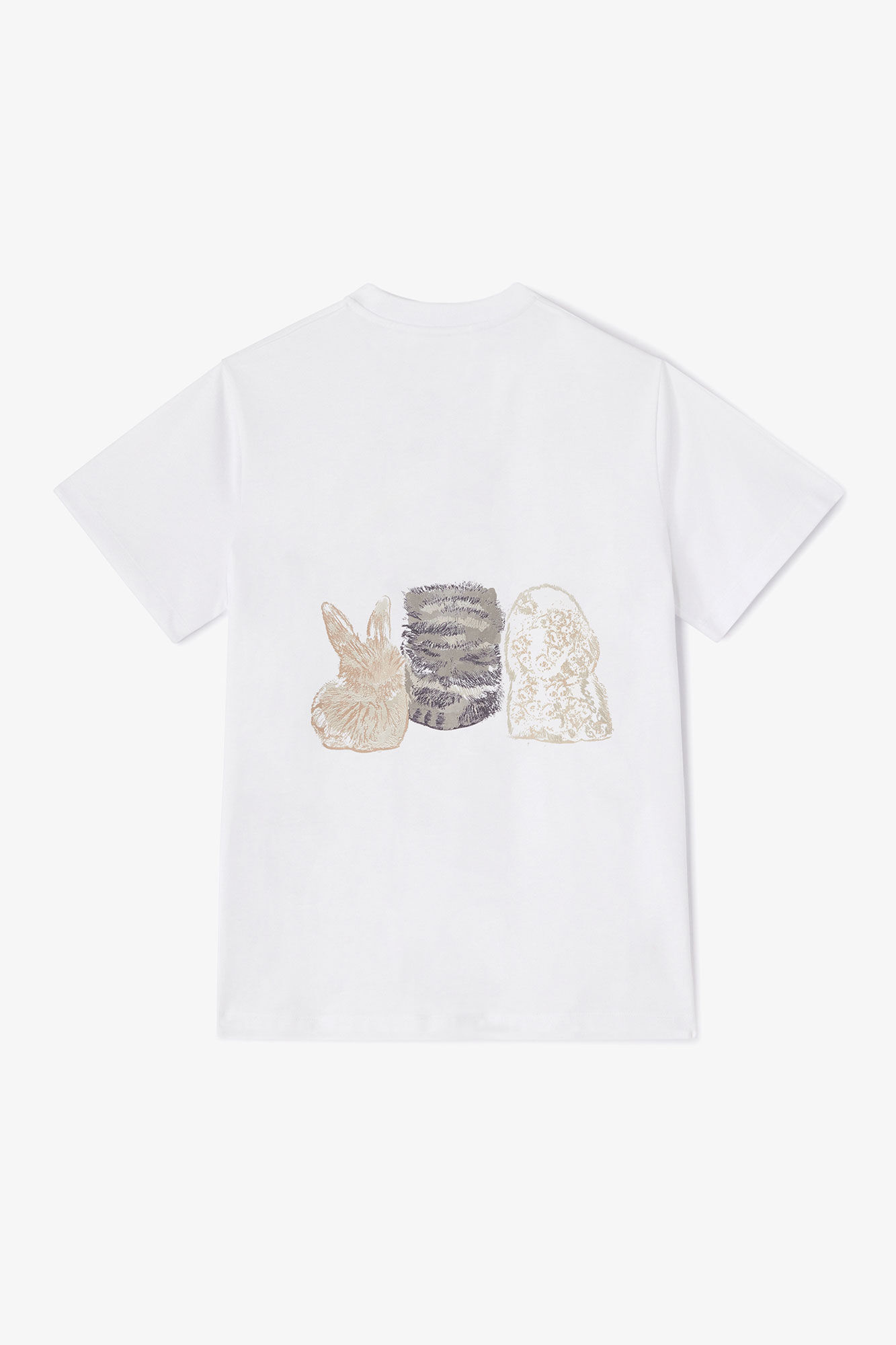 GANNI ライオンTシャツ ホワイト White Beaded Tiger T-shirt | GANNI NL