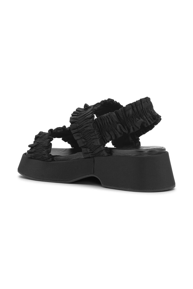 Smock Flatform Sandals , Polyester, in colour Black - 2 - GANNI