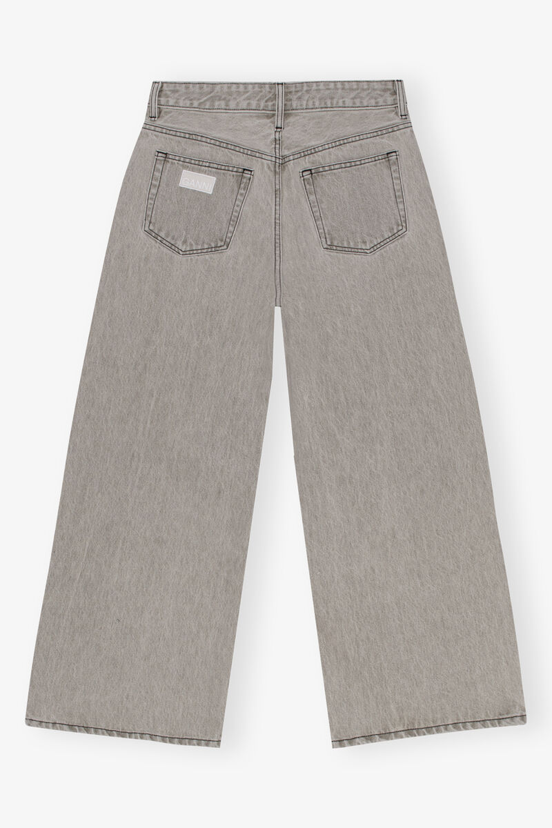 Grey Future Denim Wide Jeans, Organic Cotton, in colour Gray Quill - 2 - GANNI
